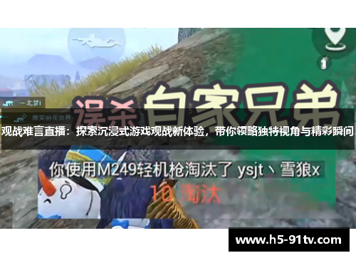观战难言直播：探索沉浸式游戏观战新体验，带你领略独特视角与精彩瞬间
